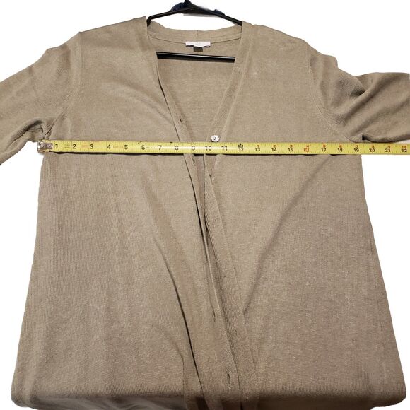 J. Jill Linen blend elbow sleeve sage green long cardigan size Medium - Picture 10 of 12